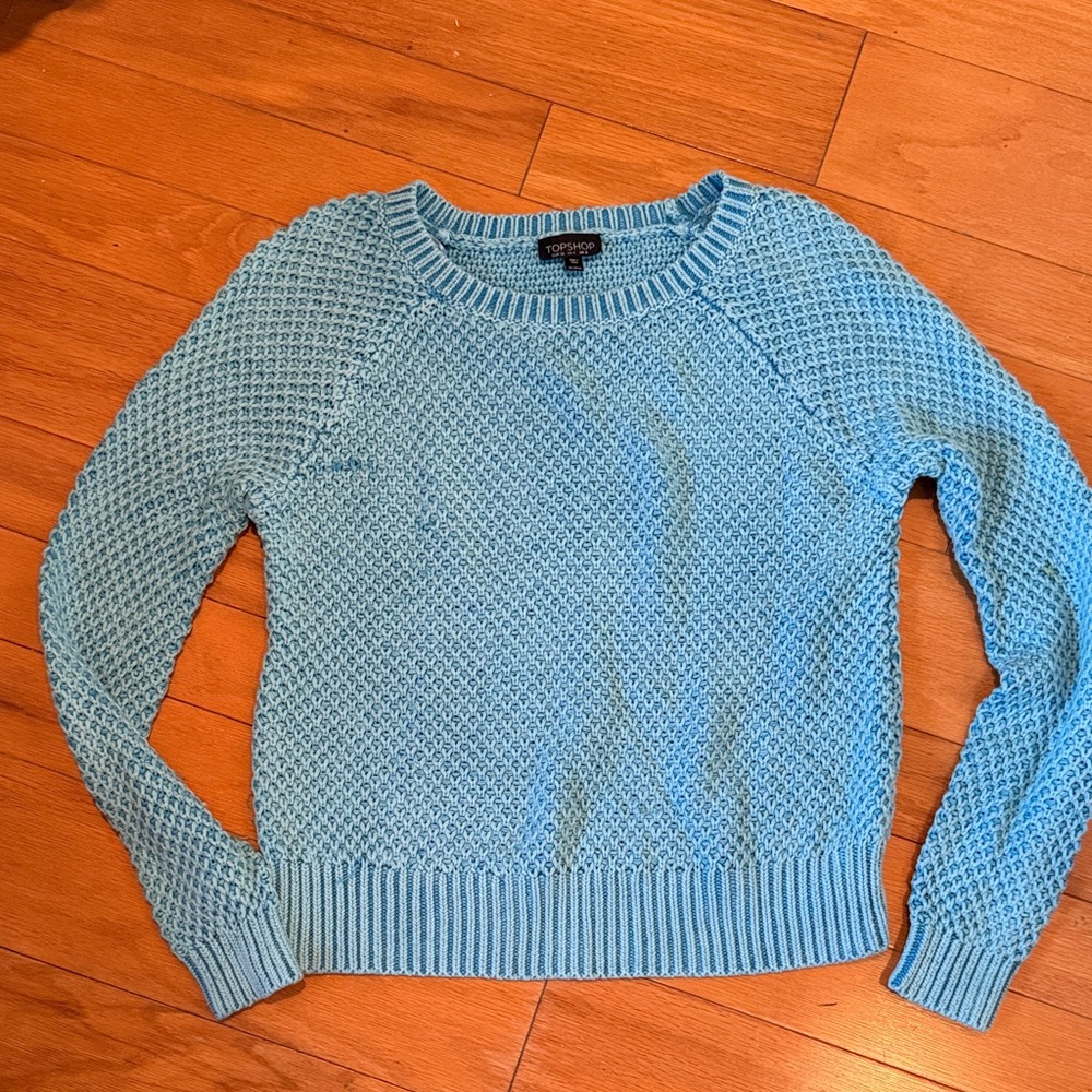 Topshop Light Blue Crew Neck Sweater